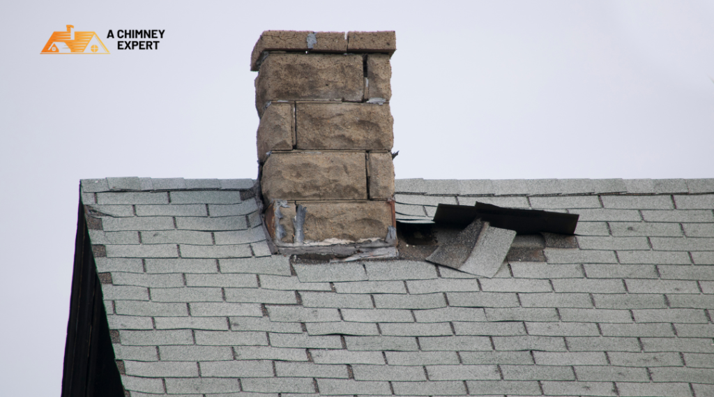 a damaged chimney